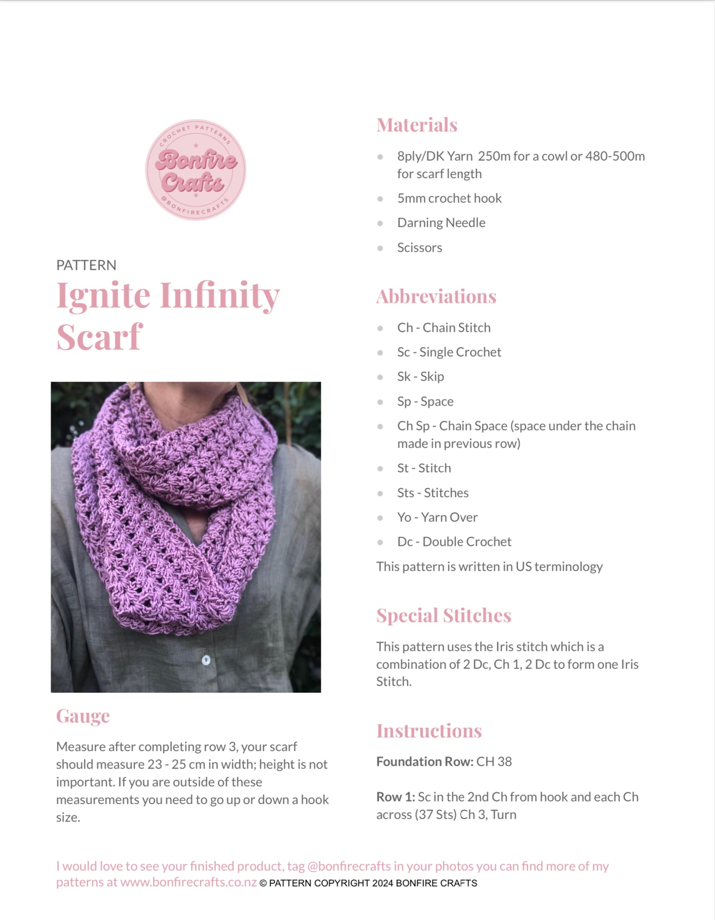 PDF Infinity Scarf Pattern