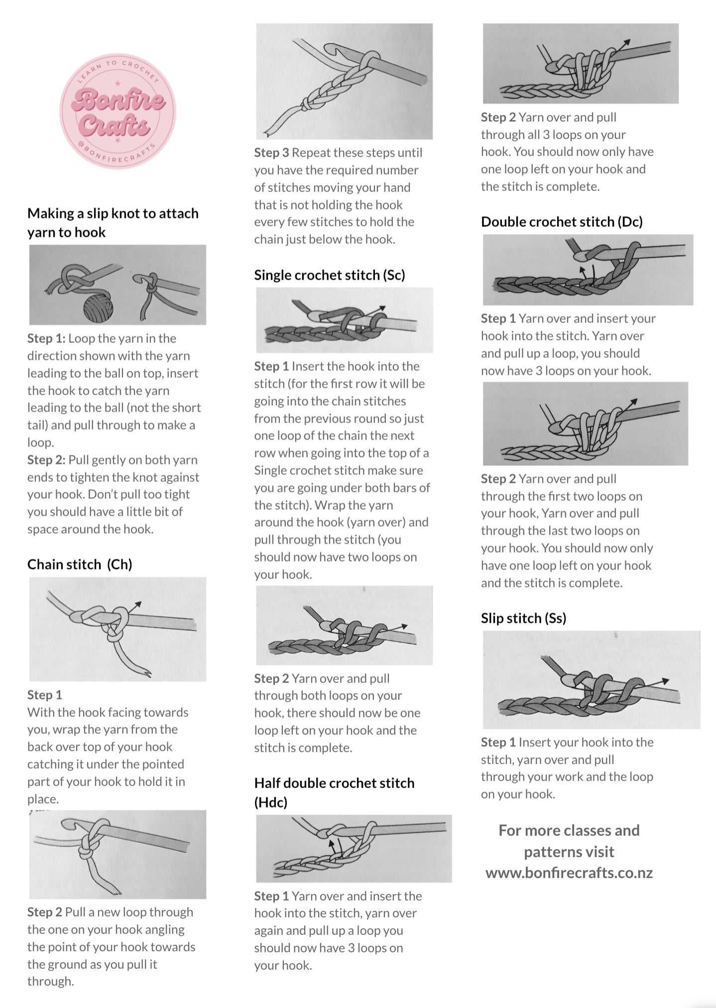 PDF Crochet Stitch Guide