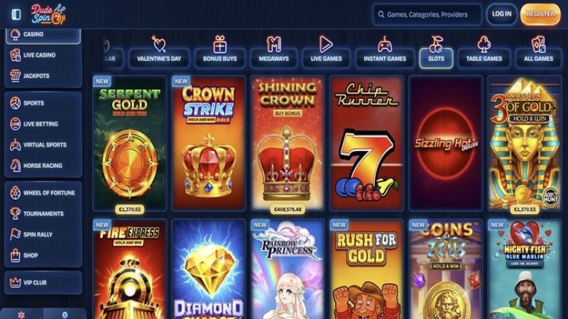Dudespin Casino payout interface