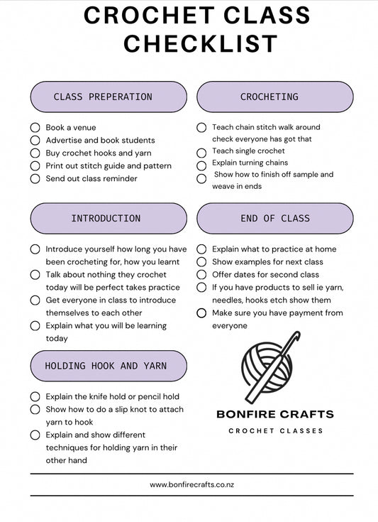 Crochet Class Checklist