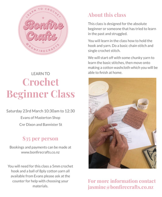 Beginner Crochet Class - Saturday 23rd March