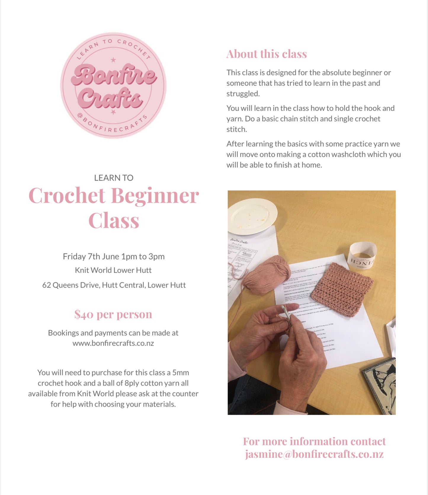 Crochet Class Lower Hutt - Friday 7th June