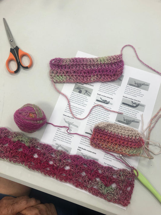 Beginner Crochet Class Lower Hutt - Thursday 17th April (parent and child together are welcome)